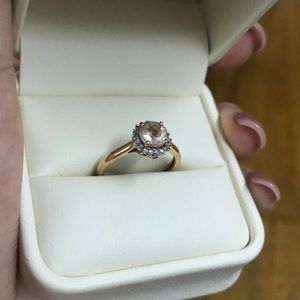 Rose gold and morganite diamond ring